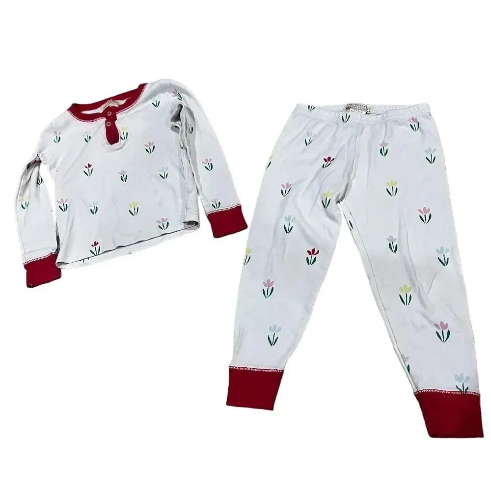 The‎ Beaufort Bonnet Co Girls Floral Pajama Set Size 4 Long Sleeve